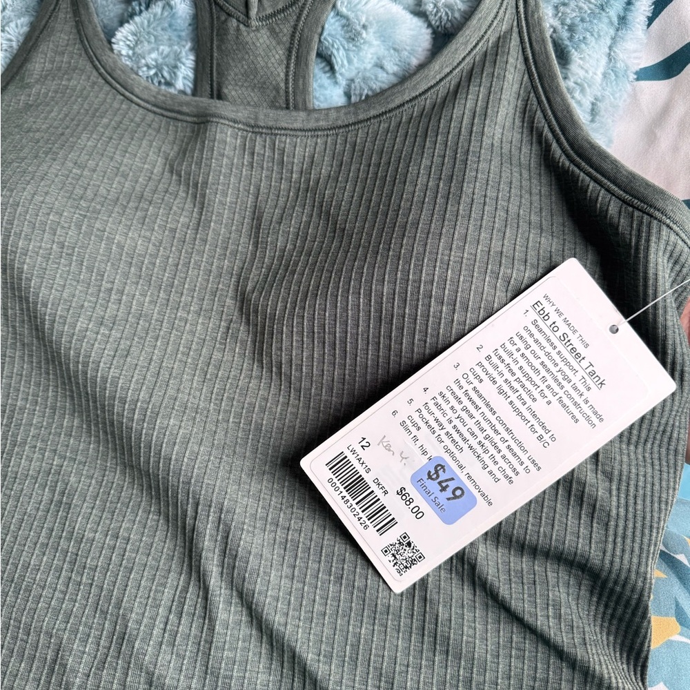 lululemon athletica Gray Ribbed Tank Top